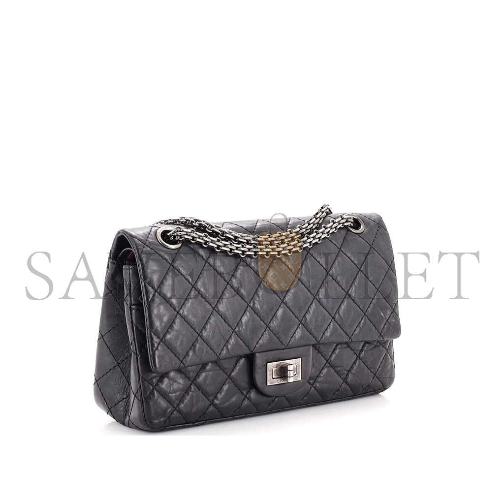 CHANEL MASTER AGED CALFSKIN QUILTED 2.55 REISSUE 226 FLAP GREY (28*19.5*7.5cm) 
